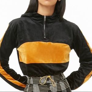 F21+ color block crop pullover